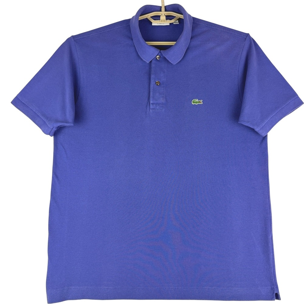 Lacoste Polo Mens US XL (FR 6) Purple Classic Fit 100% Cotton Crocodile Logo